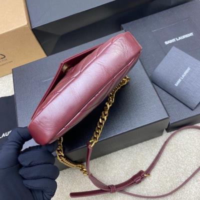 wholesale quality ysl bag 779430 jujube red oil wax leather